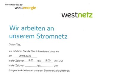 Hinweis: Montag, den 09.03.2026 von 08:00 bis 12:00 Uhr sind wir leider nicht erreichbar!